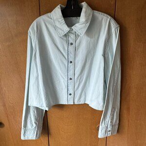 Vince Cotton Twill Cropped Shirt